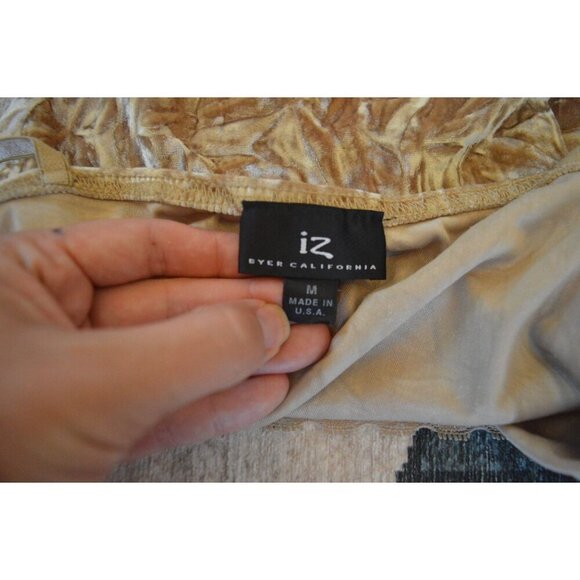 Vintage y2k  IZ Byer California Velvet Champagne Lace Trim Camisole Top Womens M - Picture 5 of 9